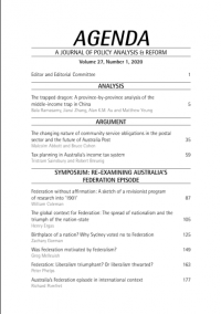 AGENDA A JOURNAL OF POLICY ANALYSIS & REFORM